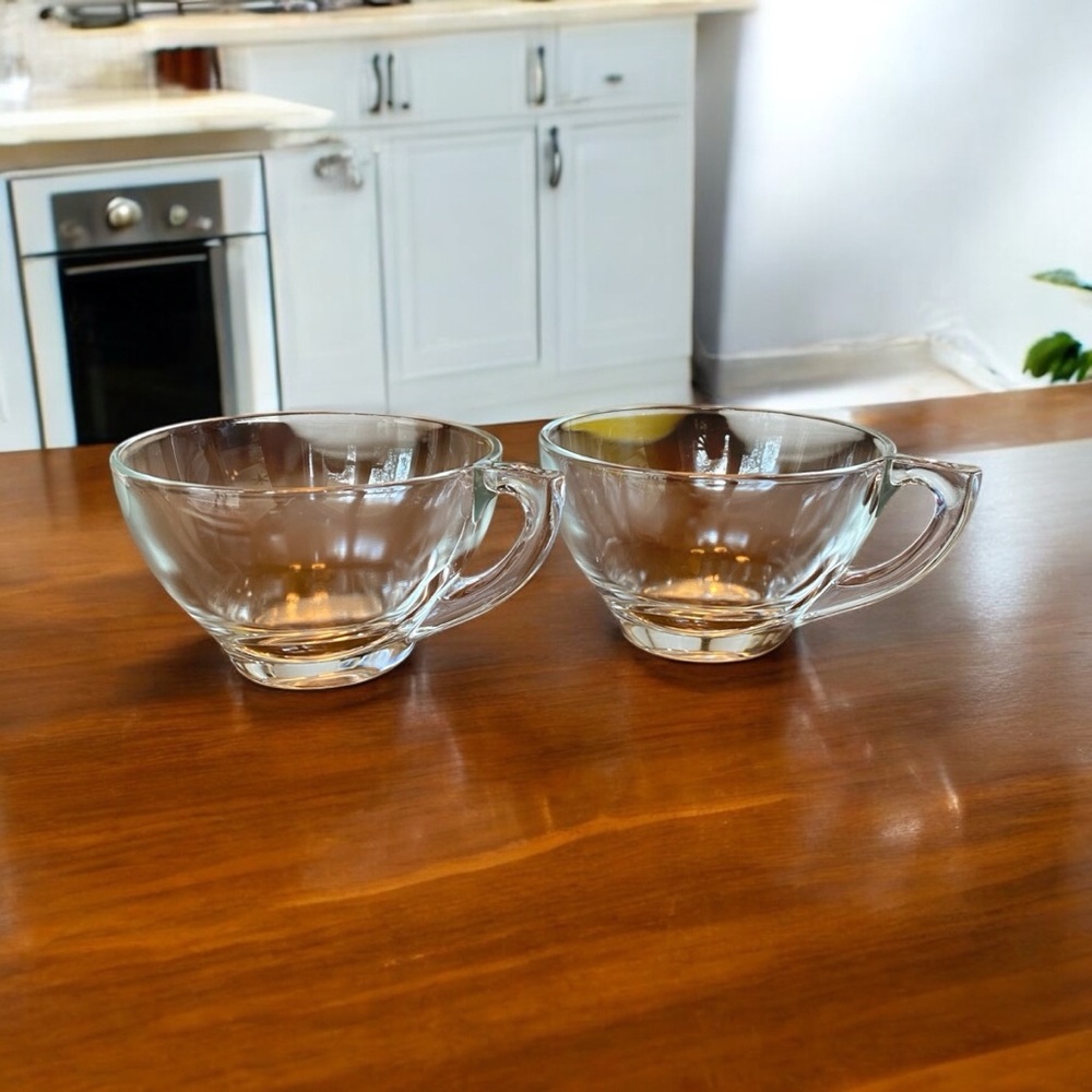 Vintage Glass Teacups Set